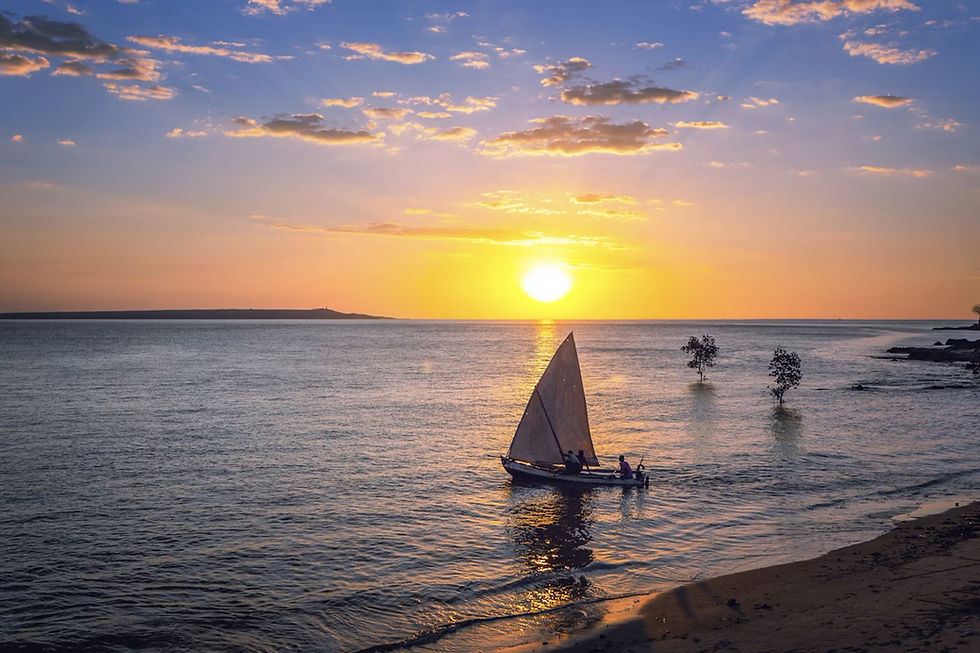 Sailing at sunset, Madagascar