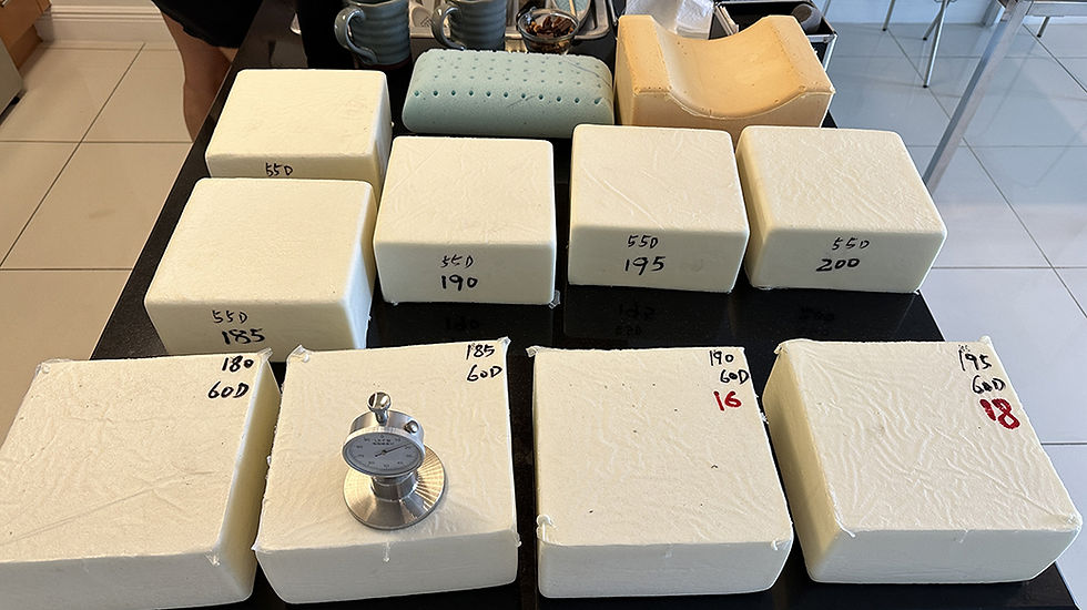 Foam blocks and test shapes from the MultipilloW development process