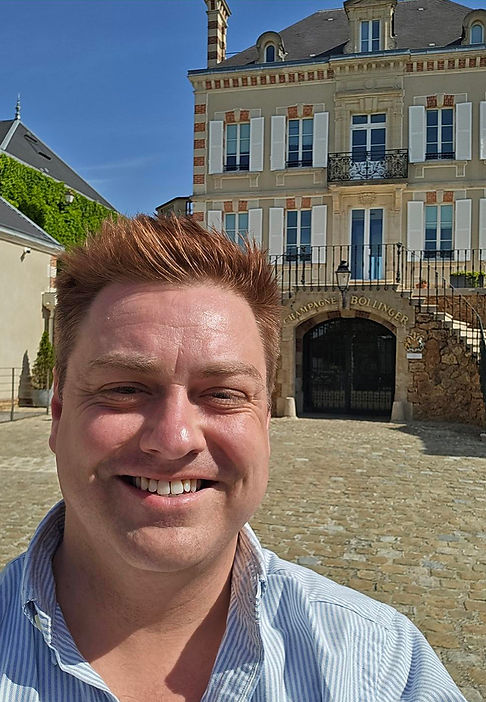Ryan visiting Chapagne Bollinger Image courtesy Ryan McGrath