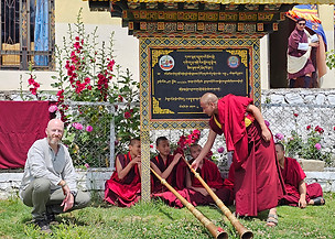 David visiting a Buddhist Monastery in Bhutan