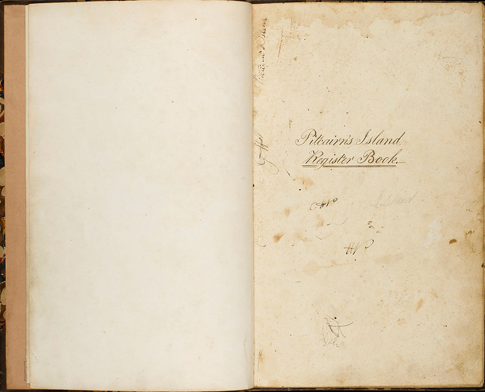Pitcairn Island's Registers Book Image © Courtesy National Maritime Museum London
