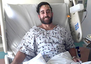 Alex preparing for his brain surgery in 2016