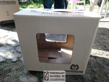Urna de votos de las elecciones cacaoteras 2018