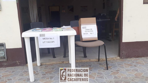 Mesa de votación de las elecciones cacaoteras 2018