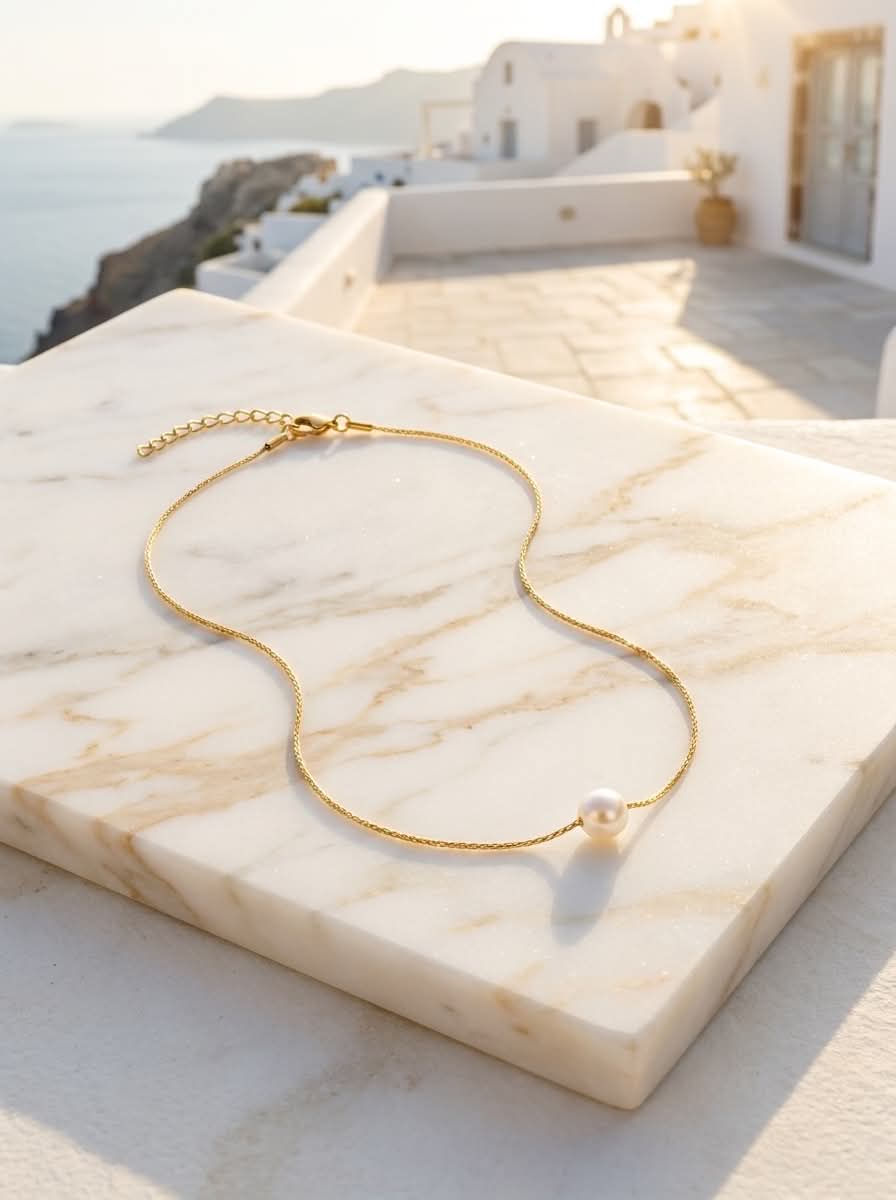 Thumbnail: Santorini Gold Pearl Necklace