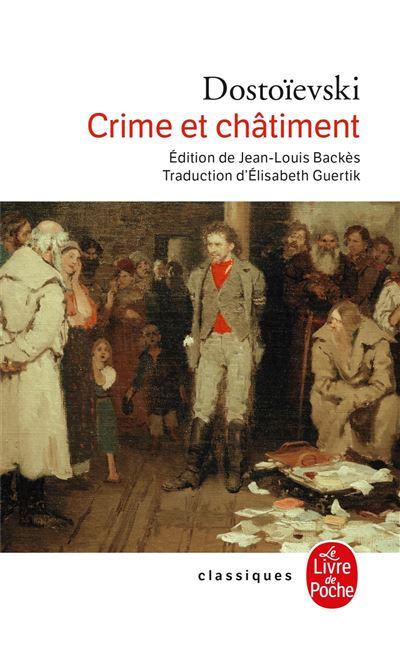 « À Saint-Pétersbourg, en 1865, Raskolnikov, un jeune noble sombre et altier, renfermé mais aussi généreux, a interrompu ses études faute d’argent. Endetté auprès de sa logeuse qui lui loue une étroite mansarde, il se sent écrasé par sa pauvreté. Mais il se croit aussi appelé à un grand avenir et, dédaigneux de la loi morale, se pense fondé à commettre un crime »… (Le livre de poche, trad. Élisabeth Guertik, éd. Jean-Louis Backès.)