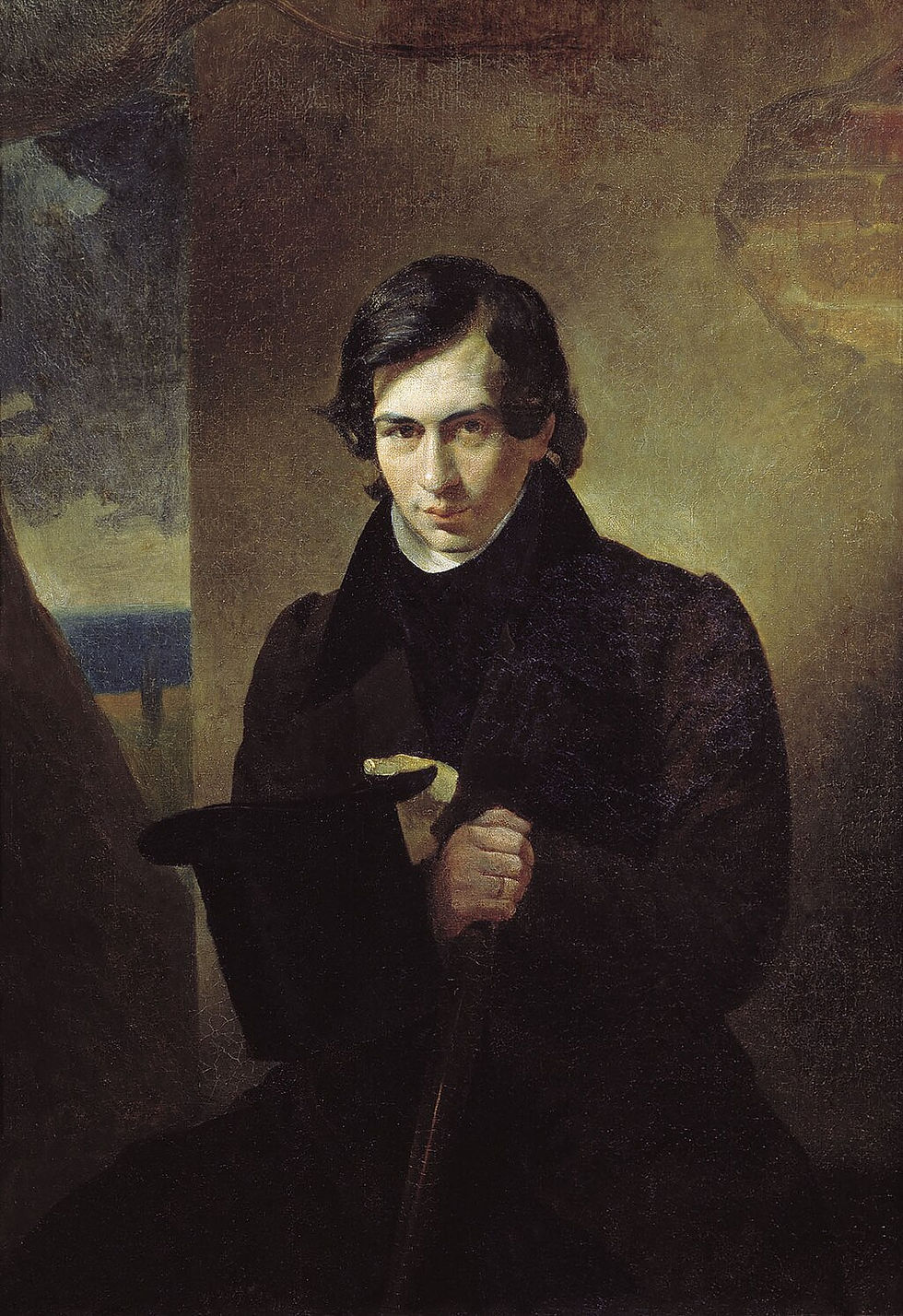 L’écrivain Nestor Vassiliévitch Koukolnik, peint par Karl Pavlovitch Brioullov (1836). Le personnage des Démons Stépane Trofimovitch Verkhovenski est censé lui ressembler physiquement. « Il resssemblait à un patriarche, ou, mieux encore, au portrait du poète Koukolnik dont une lithographie orne une des éditions des œuvres de celui-ci publiées vers 1830. » (éd. Le Livre de poche, trad. É. Guertik, p. 45).