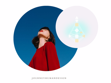 Woman in a circular graphic illustration representing the Human Design Manifestor type