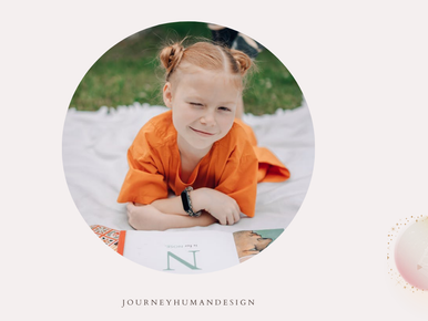 Girl reading on a picnic blanket — illustrating the Projector child's need for rest and solitude in Human Design