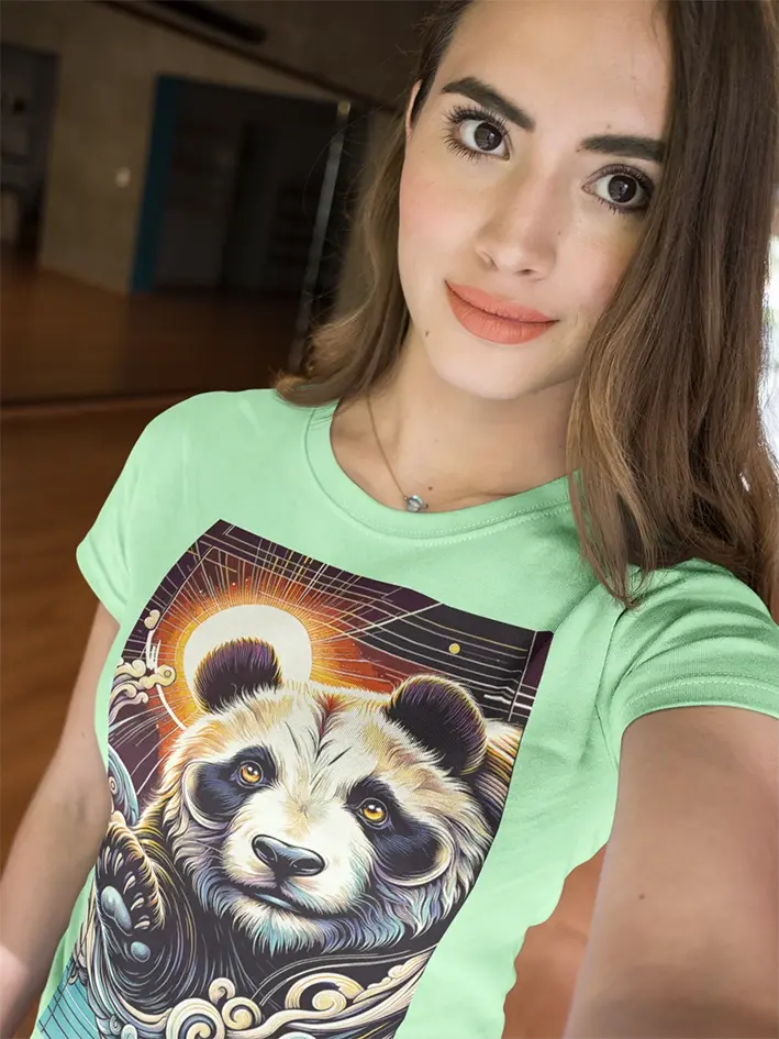 160 Cold fusion, Radiant Panda: Stunning Digital Art with Cosmic Elements