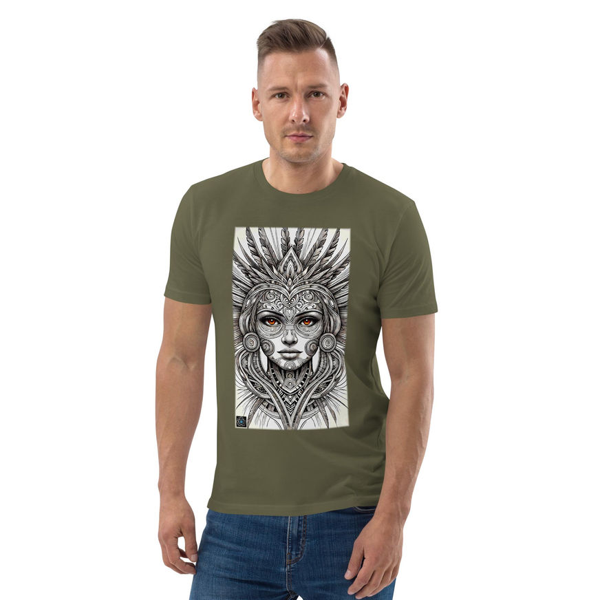 Intricate Tribal Goddess Art, Mesmerizing Design - Unisex organic cotton t-shirt