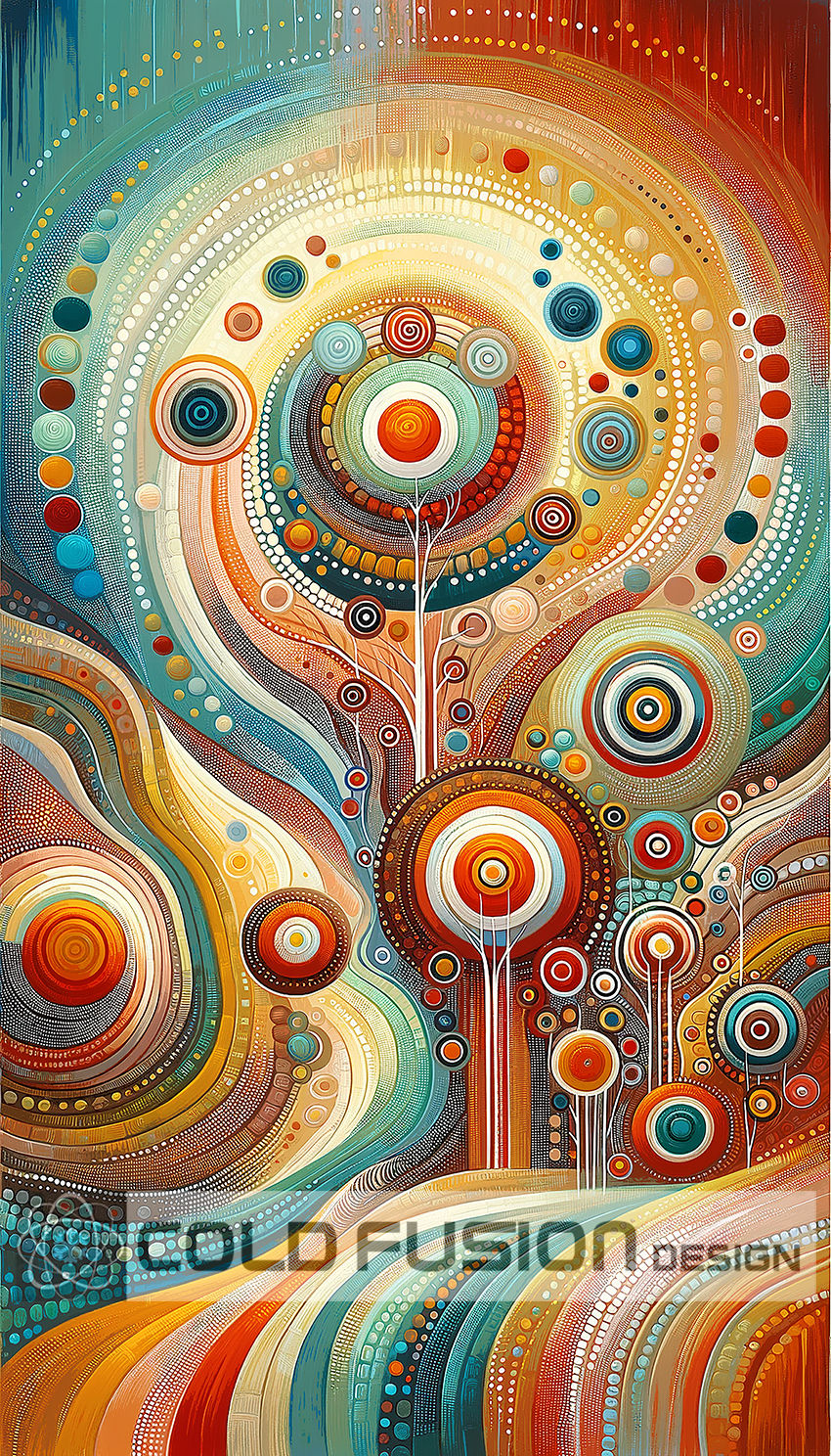 043 Cold fusion, Cosmic Arbor: Vibrant Tree of Life Abstract Design