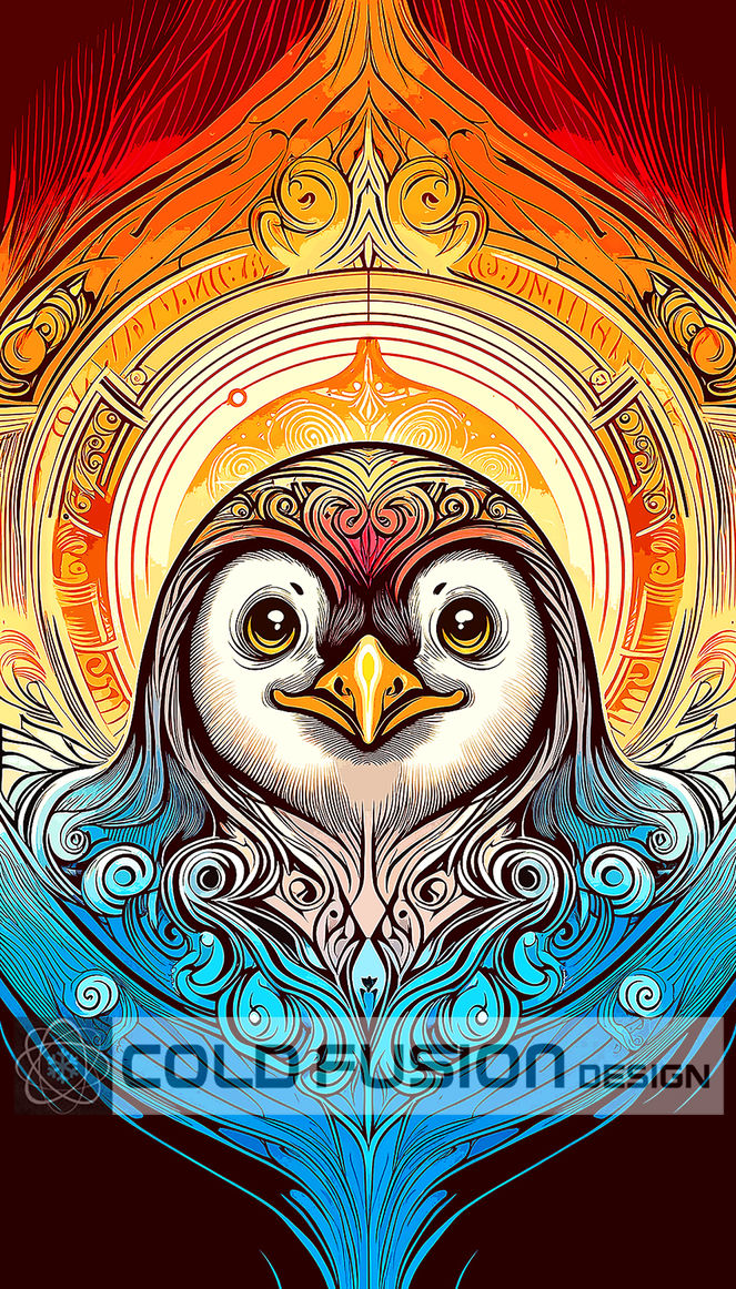 191 Cold fusion, Radiant Bird: Colorful Tribal Art with Intricate Details