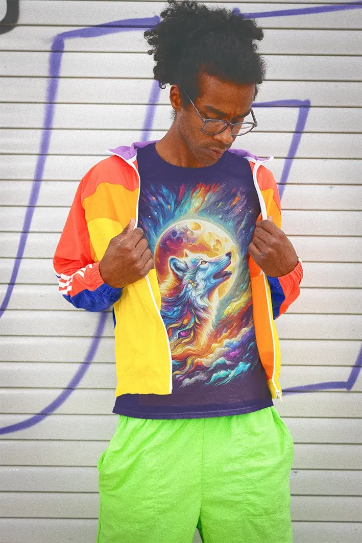 114 Cold fusion, Cosmic Call of the Wild - Psychedelic Wolf Howl Artwork