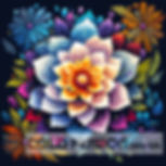 196 Cold fusion, Radiant Floral Explosion: Colorful Blooms on Dark Canvas