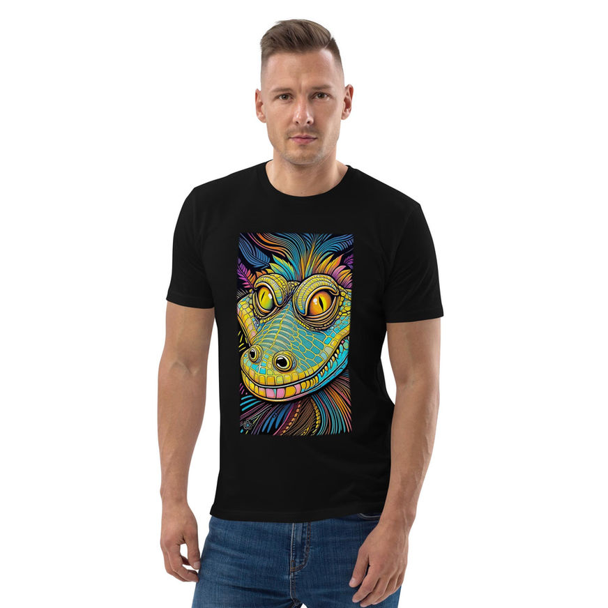 Colorful Reptile Art- Unique Eye-Catching Design - Unisex organic cotton t-shirt