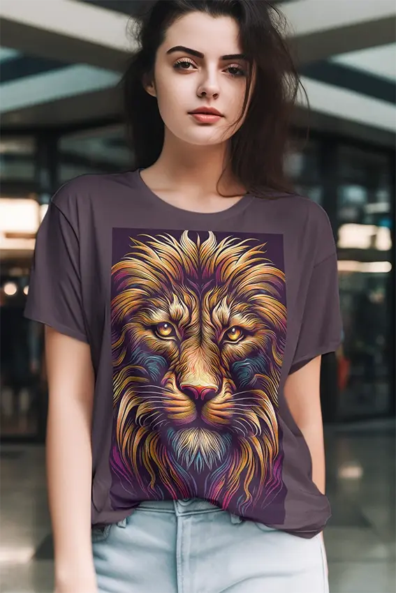 137 Cold fusion, Majestic Neon Lion: Intricate AI-Generated Digital Art Design