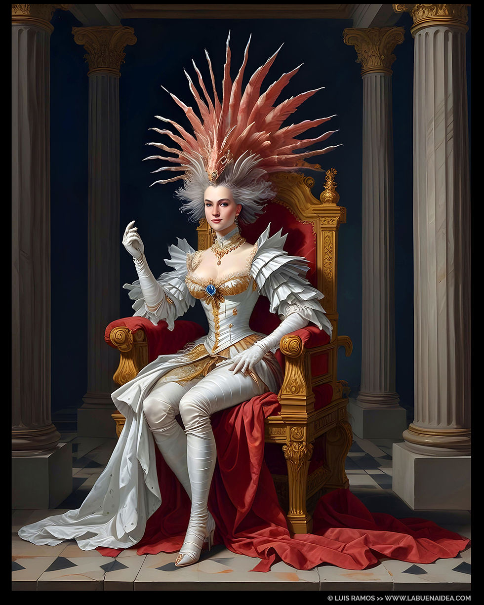 Reina pez león, al estilo de Jacques Louise David (1748-1825) - Neoclasicismo