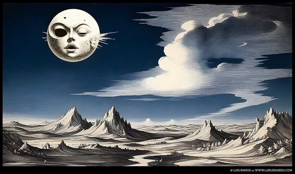 Paisaje lunar con vistas a la luna
