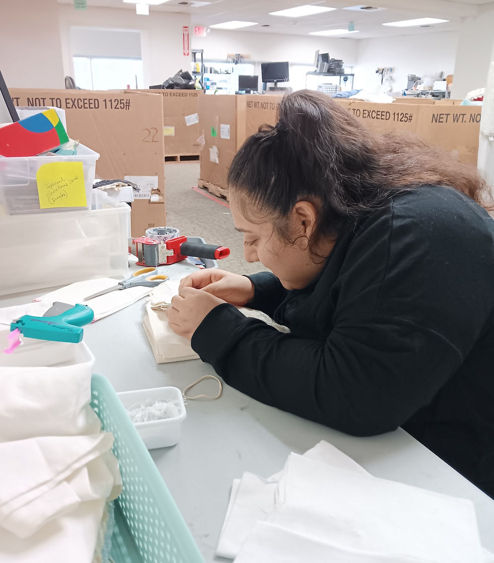 Participant working at internship