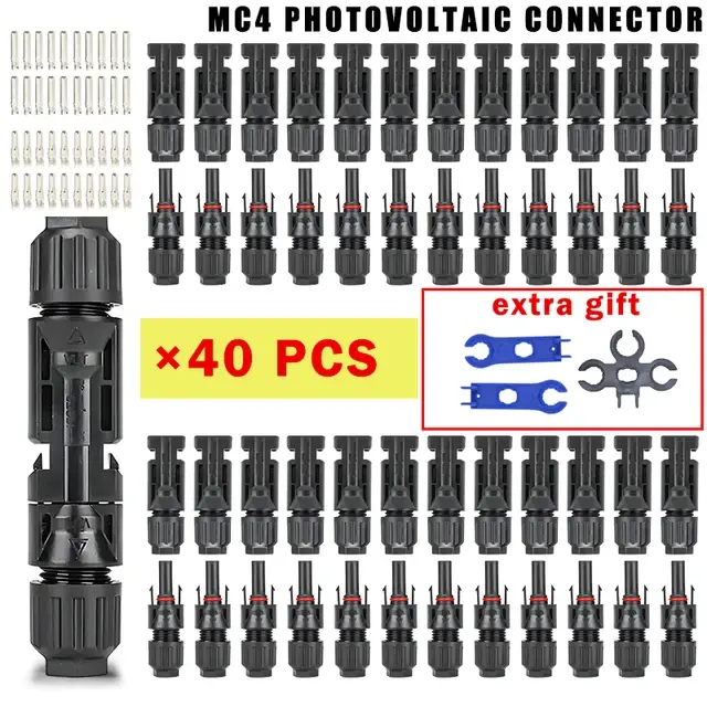 Thumbnail: 10/20/50/100/300/600pcs Solar Connector Kit Plug 1000V 30A Connectors