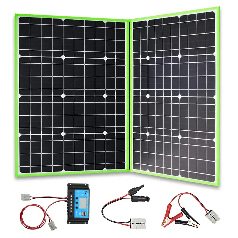Thumbnail: 30W 50W 60W 80w 100W 150w 200W Foldable Portable Solar Panel for 12v Charger