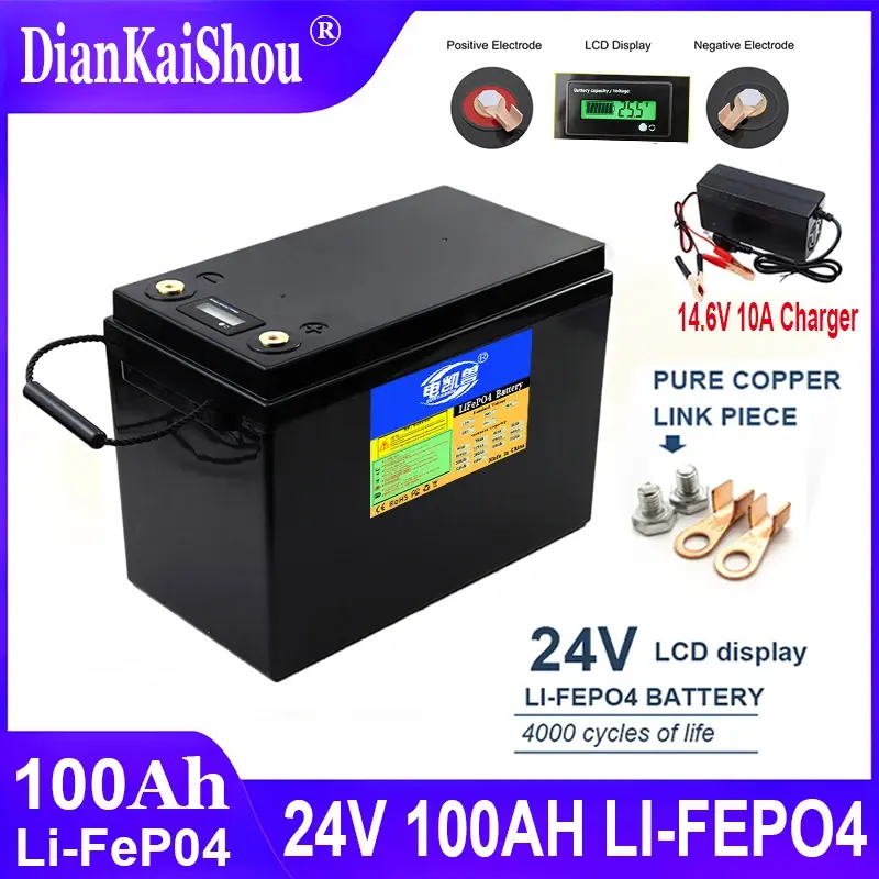 Thumbnail: 12V 24V 100Ah 200Ah 320Ah LiFePo4 Battery Built-In Lithium Iron for Outdoor