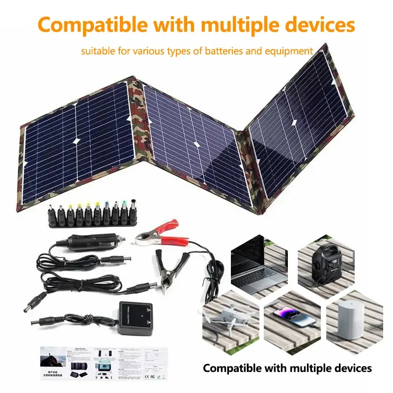 Thumbnail: 800W Foldable Portable Solar Panel Kit 18V Charger for Car Boat Caravan Camp