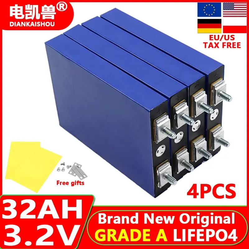 Thumbnail: 4pcs 3.2V 320Ah 280Ah 202AH 105Ah LiFePO4 Battery 3C Lithium Iron Battery