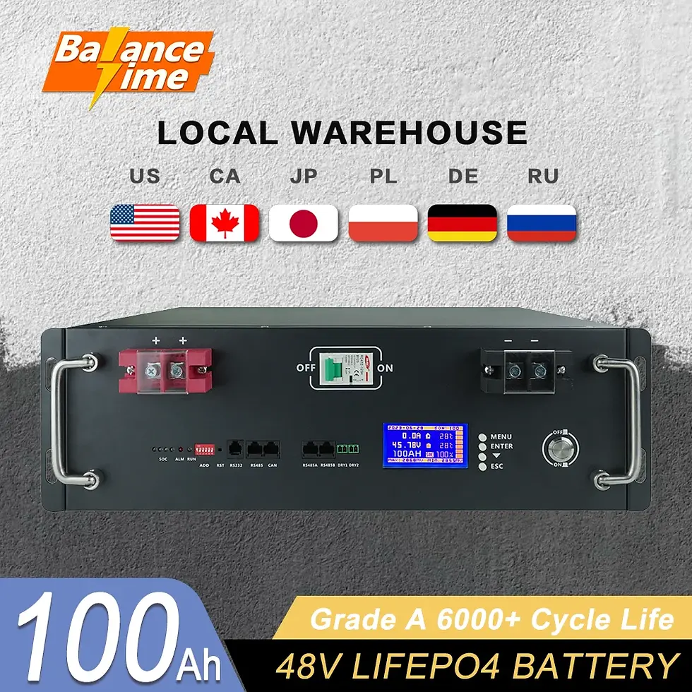 Thumbnail: BalanceTime 12v 24v 48v 100Ah 200Ah 280Ah 300Ah 400Ah LiFePO4 Grade a Battery
