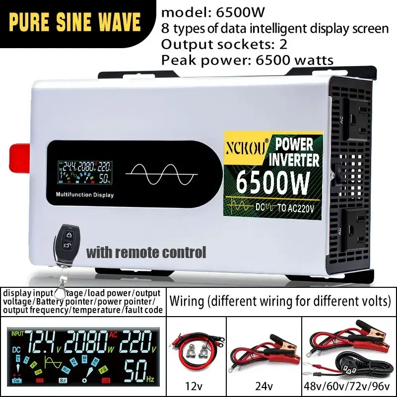 Thumbnail: 12/24/48/72V Para to Ac 110/220v 3000/5000w Pure Sine Wave Solar Inverter