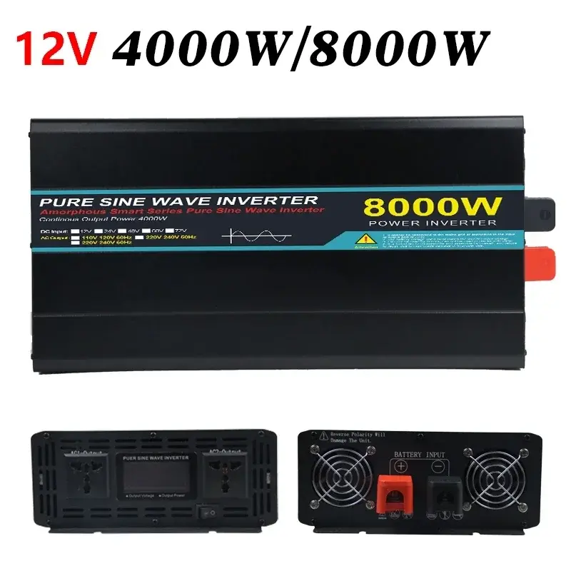Thumbnail: 12/24/48V to AC 220V 8000/10000/12000W Pure Sine Wave Solar Power Inverter