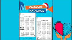 Continhas de adição e subtração com o tema natalino.