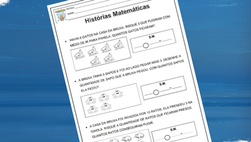 Atividade para crianças do primeiro ano com histórias matemáticas.