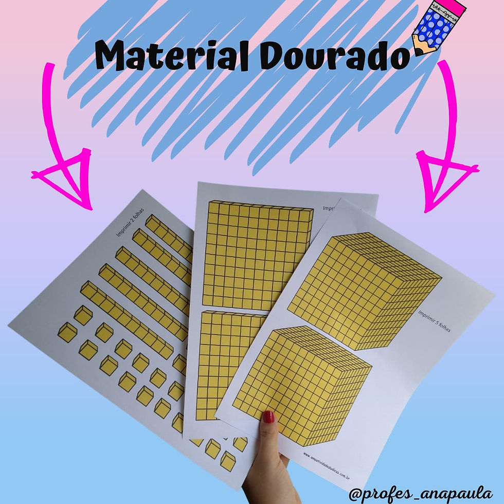 Material dourado.