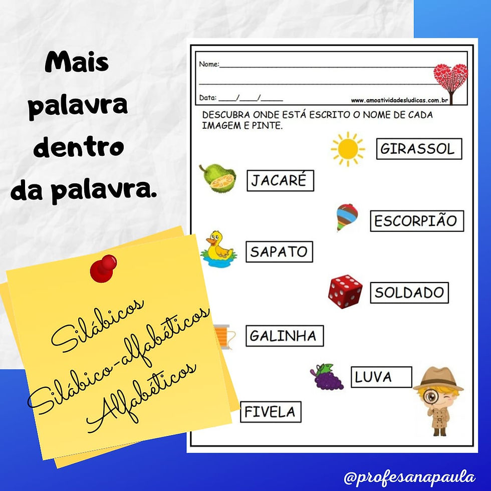 Novo Recurso pedagógico "palavra dentro da palavra".