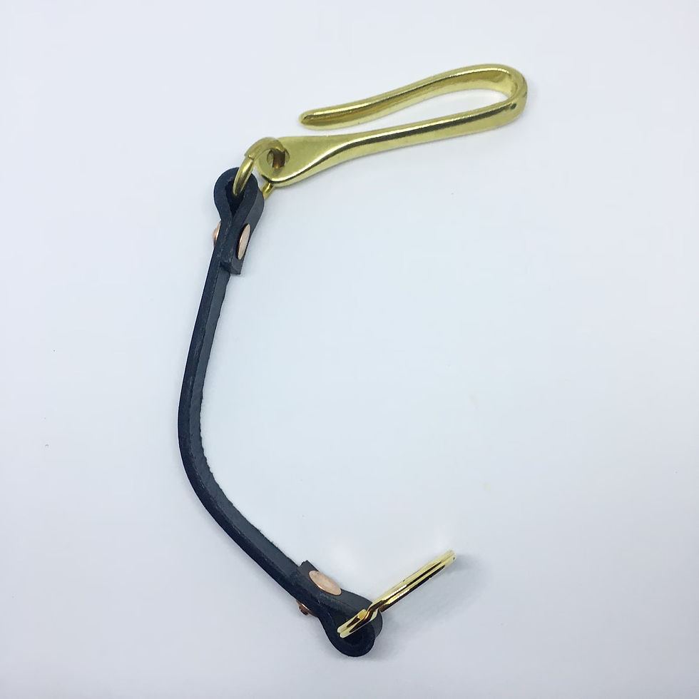 Thumbnail: Black Leather Fish-Hook Key Lanyard