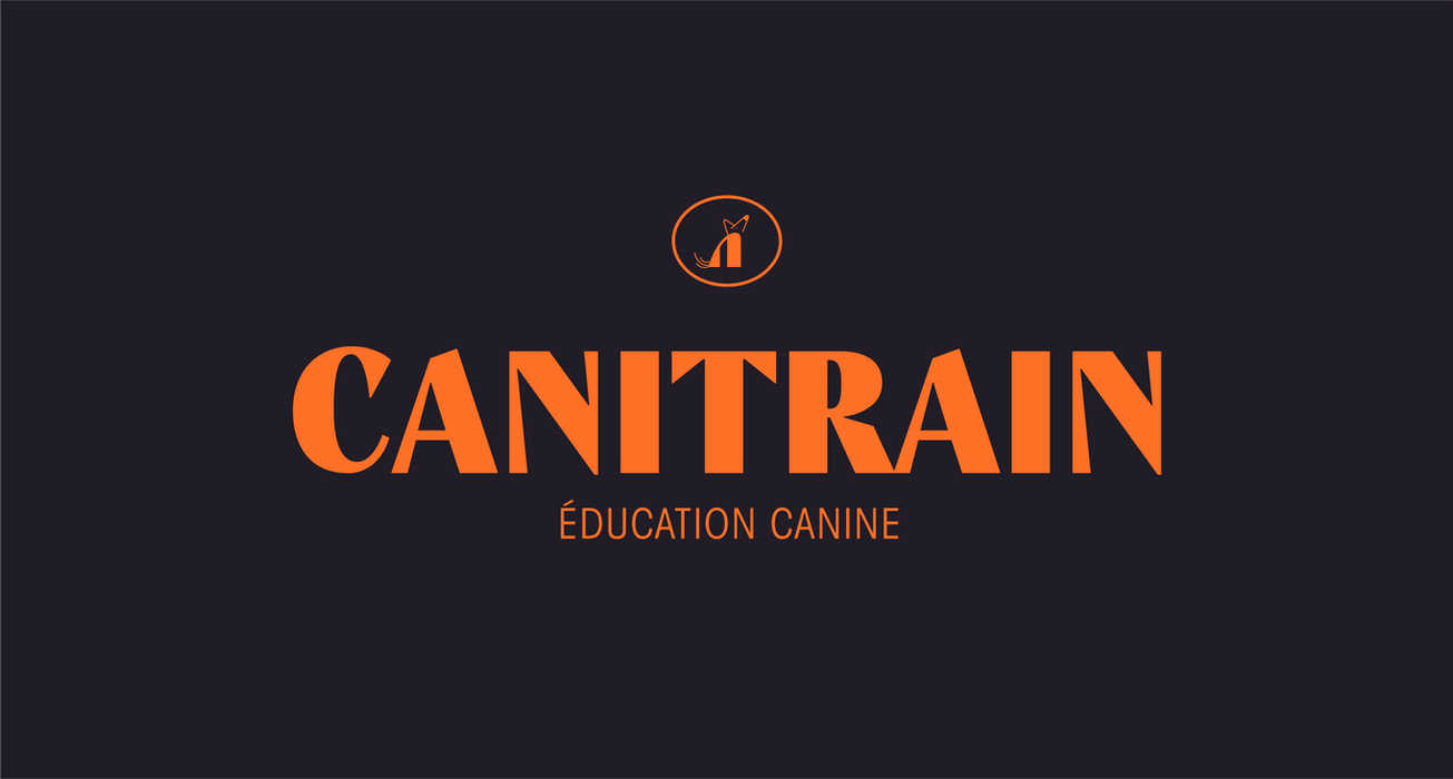 Logo vectoriel complet Canitrain sur fond foncé