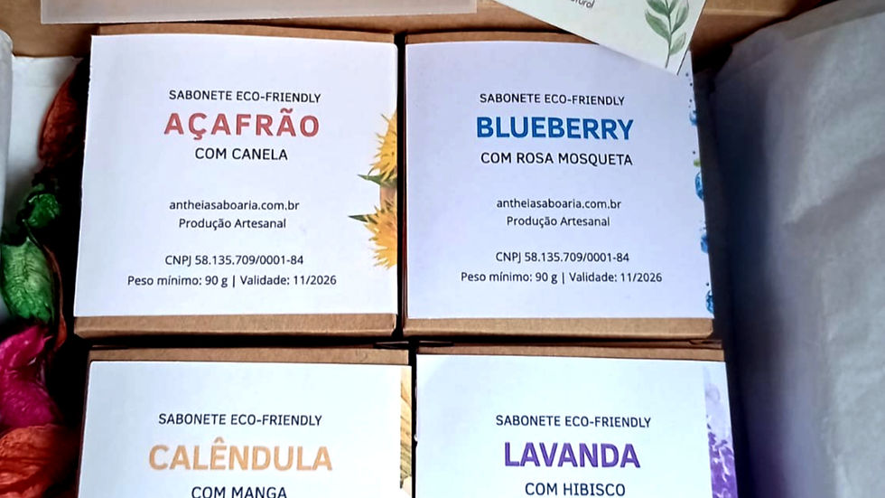 Sabonete natural artesanal com embalagem sustentável