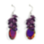 Thumbnail: SWAROVSKI AMETHYST-MIRROR CLUSTER DANGLE EARRINGS