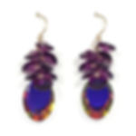 SWAROVSKI AMETHYST-MIRROR CLUSTER DANGLE EARRINGS