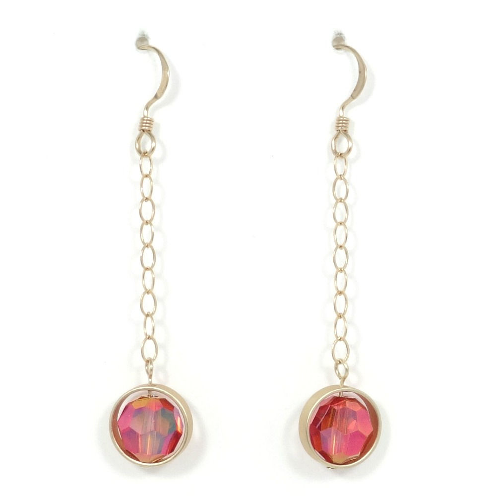 SWAROVSKI "ASTRAL PINK" FRAMED EARRINGS