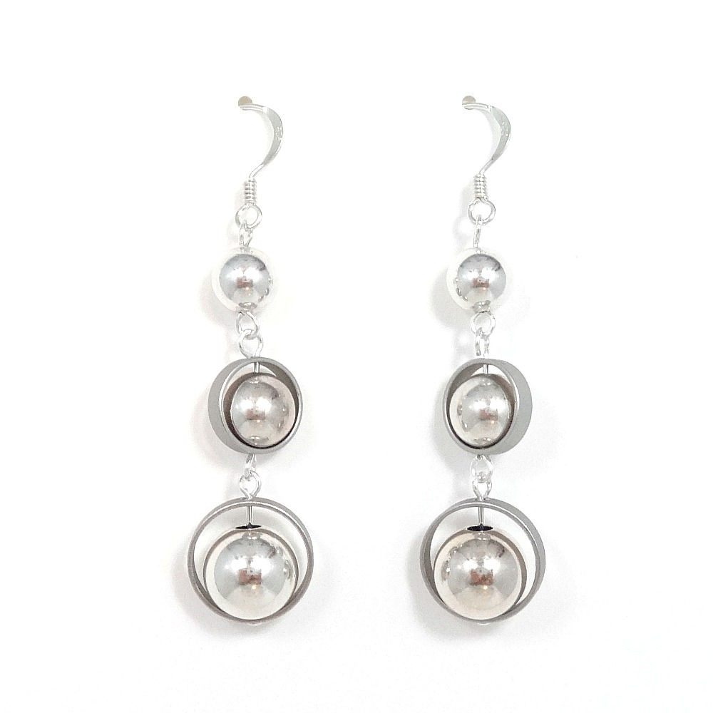 STERLING SILVER FRAMED EARRINGS