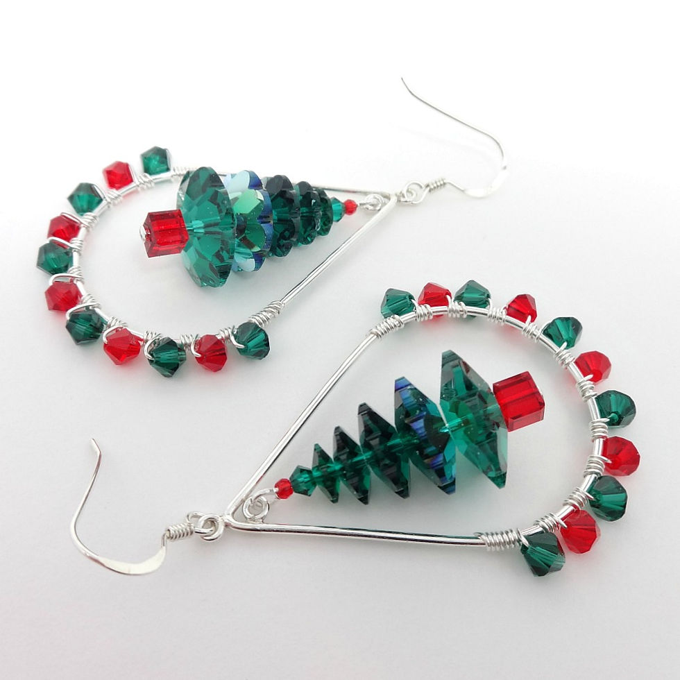 Thumbnail: SWAROVSKI CRYSTAL CHRISTMAS TREE HOOP EARRINGS