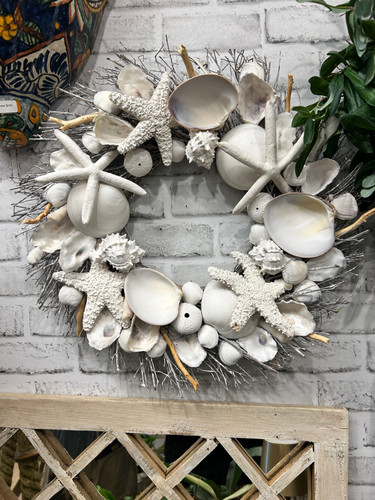 Shiny ribbon shell wreathe ⋆。˚ リース シェル