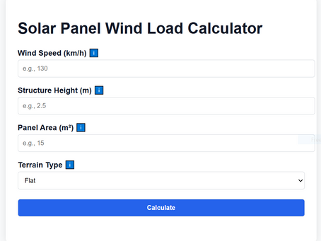 Solar Panel Wind Load Calculator