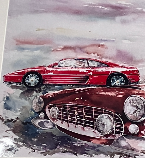 TWO FERRARI PORTRAIT,
22WX30H