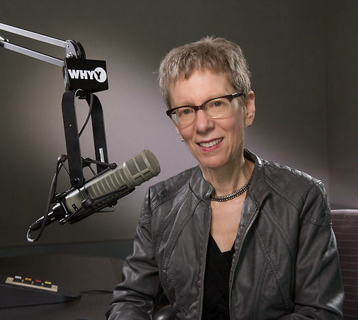 Fresh Air host Terry Gross, shown here mere seconds before evaporating into quantum foam, possibly because of the appearance of a strangelet in her recording studio