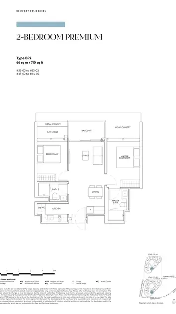 Newport Residences 2 Bedroom Premium Type A Floor Plan
