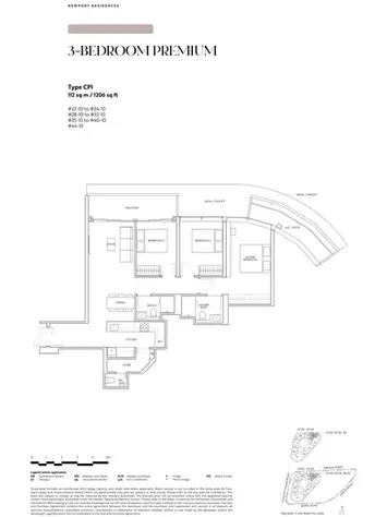 Newport Residences 3 Bedroom Premium Floor Plan
